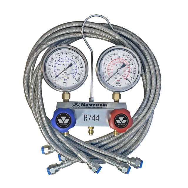 Комплект манометричен блок CO2 с 3бр маркучи Mastercool